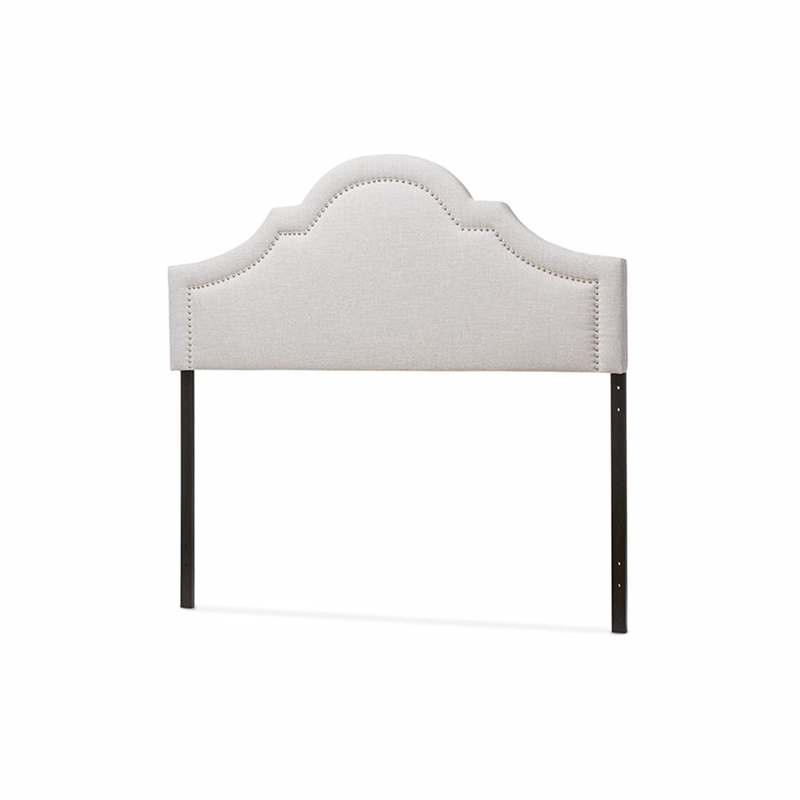 Pemberly Row Modern Upholstered King Headboard in Grayish Beige