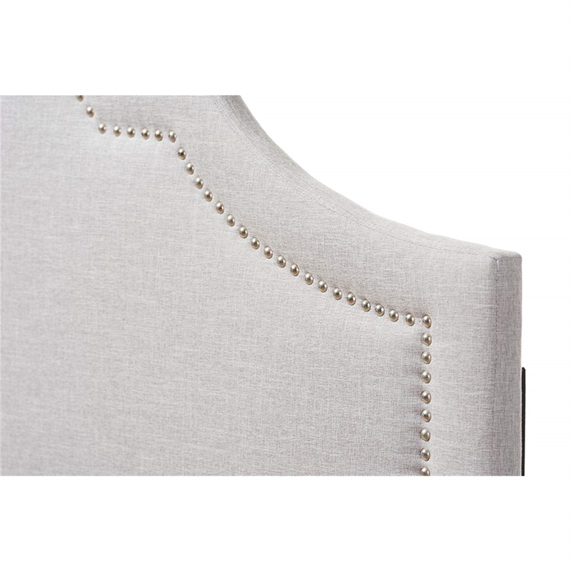 Pemberly Row Modern Upholstered King Headboard in Grayish Beige