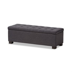 pemberly row modern / contemporary storage bench in dark gray