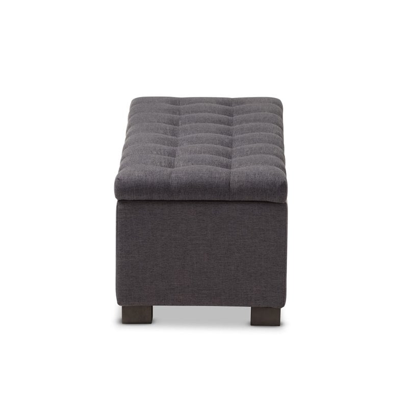 Pemberly Row Modern / Contemporary Storage Bench in Dark Gray