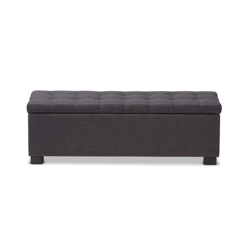 Pemberly Row Modern / Contemporary Storage Bench in Dark Gray