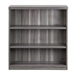 Pemberly Row Modern / Contemporary 3 Shelf Bookcase in Gray Steel
