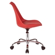 Pemberly Row Red Faux Leather Office Chair with Pneumatic Chrome Base