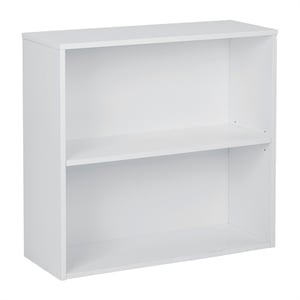 Pemberly Row Modern 30 inch 2 Shelf White Bookcase Engineered Wood
