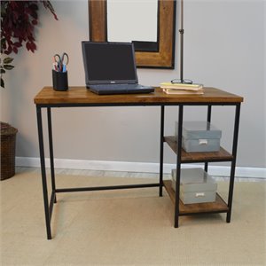 Pemberly Row Modern / Contemporary Desk in Chestnut and Black