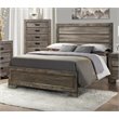 Pemberly Row Modern / Contemporary King Panel Bed in Gray Oak