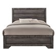 Pemberly Row Modern / Contemporary King Panel Bed in Gray Oak