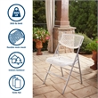 Pemberly Row Modern Resin Mesh Folding Chair in White (4-Pack)