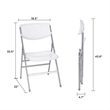 Pemberly Row Modern Resin Mesh Folding Chair in White (4-Pack)
