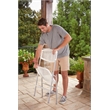 Pemberly Row Modern Resin Mesh Folding Chair in White (4-Pack)