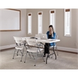 Pemberly Row Modern Resin Mesh Folding Chair in White (4-Pack)