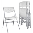 Pemberly Row Modern Resin Mesh Folding Chair in White (4-Pack)