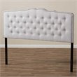 Pemberly Row Modern Fabric Tufted Full Headboard in Grayish Beige