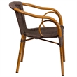 Pemberly Row Rattan Chair Aluminum Frame In Dark Brown and Red Bamboo