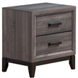 Pemberly Row Modern / Contemporary Gray Wooden 2-Drawer Nightstand