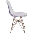 Pemberly Row Transparent Ghost Dining Side Chair with Gold Metal Base