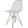 Pemberly Row Transparent Ghost Dining Side Chair with Gold Metal Base