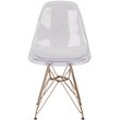 Pemberly Row Transparent Ghost Dining Side Chair with Gold Metal Base