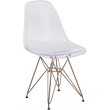 Pemberly Row Transparent Ghost Dining Side Chair with Gold Metal Base