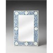 Pemberly Row Modern / Contemporary Blue Bone Inlay Wall Mirror
