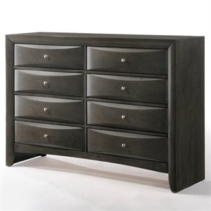 Pemberly Row Modern / Contemporary 8 Drawer Dresser in Gray Oak