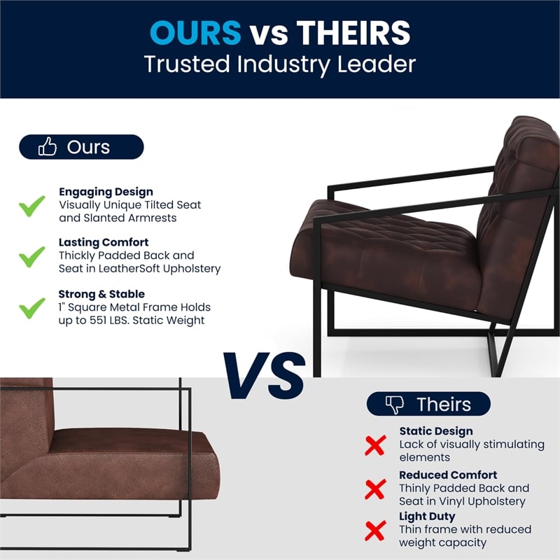 Pemberly Row Modern / Contemporary Leather Tufted Accent Chair