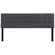 Pemberly Row Modern King Fabric Panel Headboard in Dark Gray