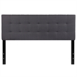 Pemberly Row Modern Queen Fabric Panel Headboard in Dark Gray