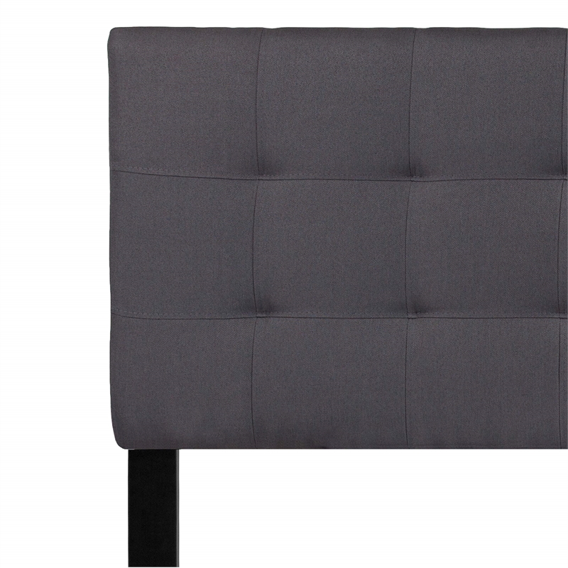 Pemberly Row Modern Queen Fabric Panel Headboard in Dark Gray