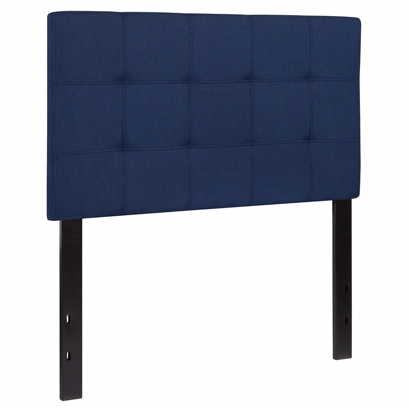 Pemberly Row Contemporary Twin Fabric Panel Headboard in Navy