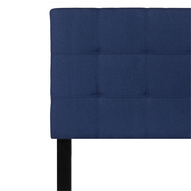 Pemberly Row Contemporary Twin Fabric Panel Headboard in Navy