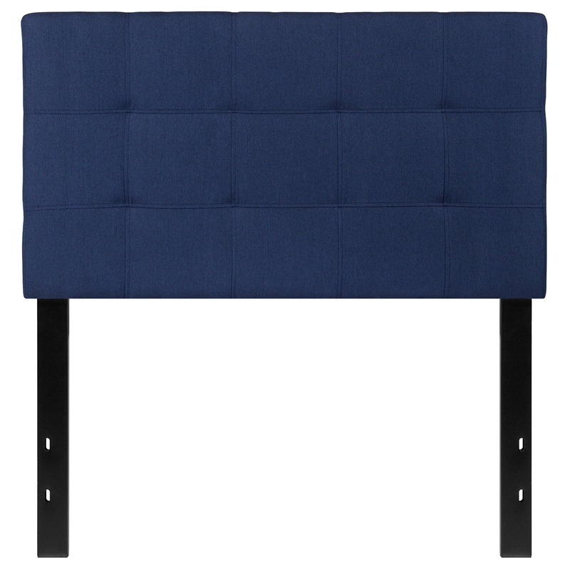 Pemberly Row Contemporary Twin Fabric Panel Headboard in Navy