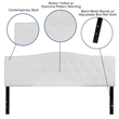 Pemberly Row Contemporary Tufted King Panel Headboard in White