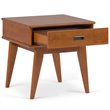 Pemberly Row SOLID HARDWOOD Rectangle Mid Century End Table - Teak Brown