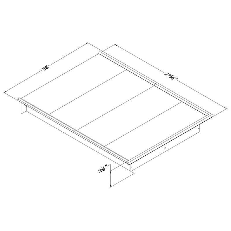 Pemberly Row Modern / Contemporary Full Platform Bed in Gray Oak