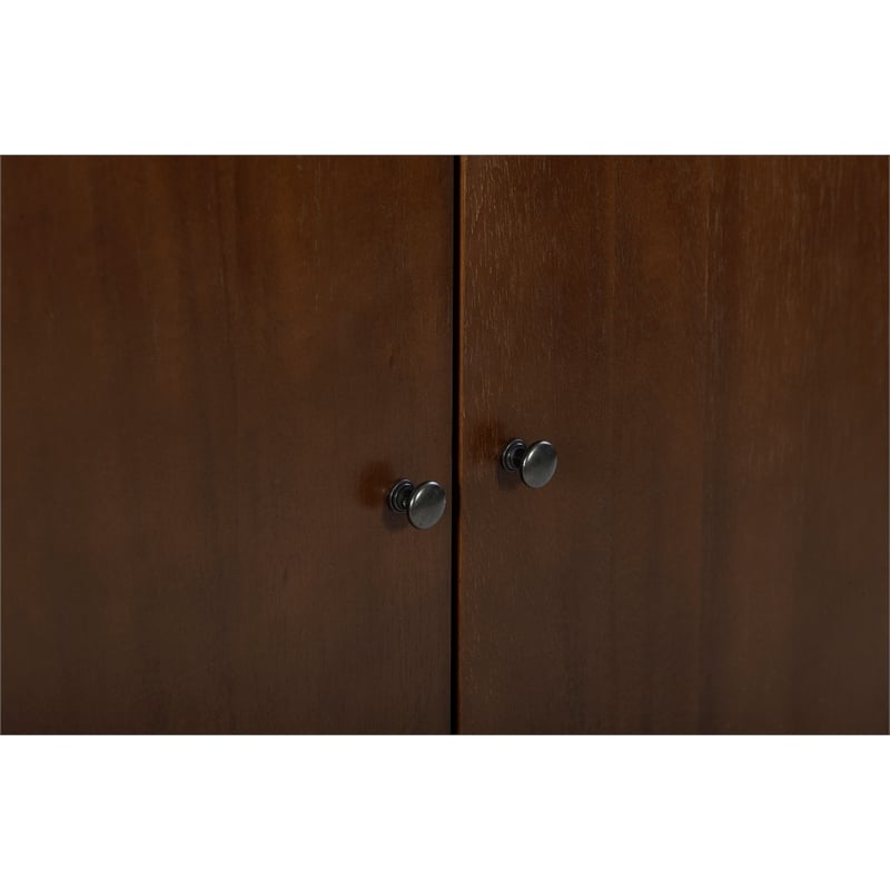 Pemberly Row Contemporary 2 Door Storage Cabinet Walnut Brown