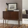 Pemberly Row Contemporary 2 Door Storage Cabinet Walnut Brown