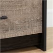 Pemberly Row Modern 5 Drawer Chest in Weathered Oak and Ebony