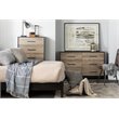 Pemberly Row Modern 5 Drawer Chest in Weathered Oak and Ebony