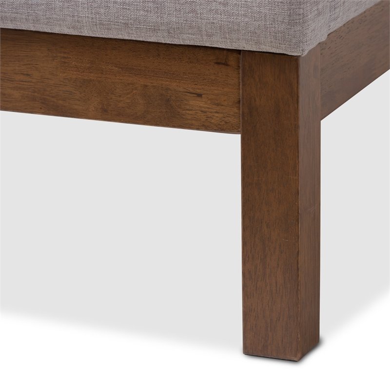 Pemberly Row Modern Upholstered Full Platform Bed in Grayish Beige