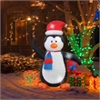 Pemberly Row Modern Inflatable Penguin Decor in White and Black