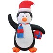 Pemberly Row Modern Inflatable Penguin Decor in White and Black