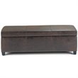Pemberly Row Modern Faux Leather Storage Ottoman Bench in Brown