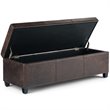 Pemberly Row Modern Faux Leather Storage Ottoman Bench in Brown