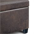 Pemberly Row Modern Faux Leather Storage Ottoman Bench in Brown