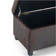 Pemberly Row Modern Faux Leather Storage Ottoman Bench in Brown