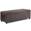 Pemberly Row Modern Faux Leather Storage Ottoman Bench in Brown