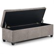 Pemberly Row Faux Leather Storage Ottoman Bench in Distressed Gray Taupe