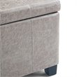 Pemberly Row Faux Leather Storage Ottoman Bench in Gray Taupe