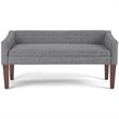 Pemberly Row Upholstered Bedroom Bench in Pebble Gray and Brown